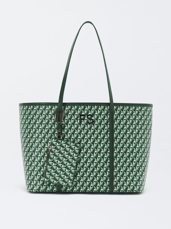 Personalized Printed Tote Bag M, Green, hi-res