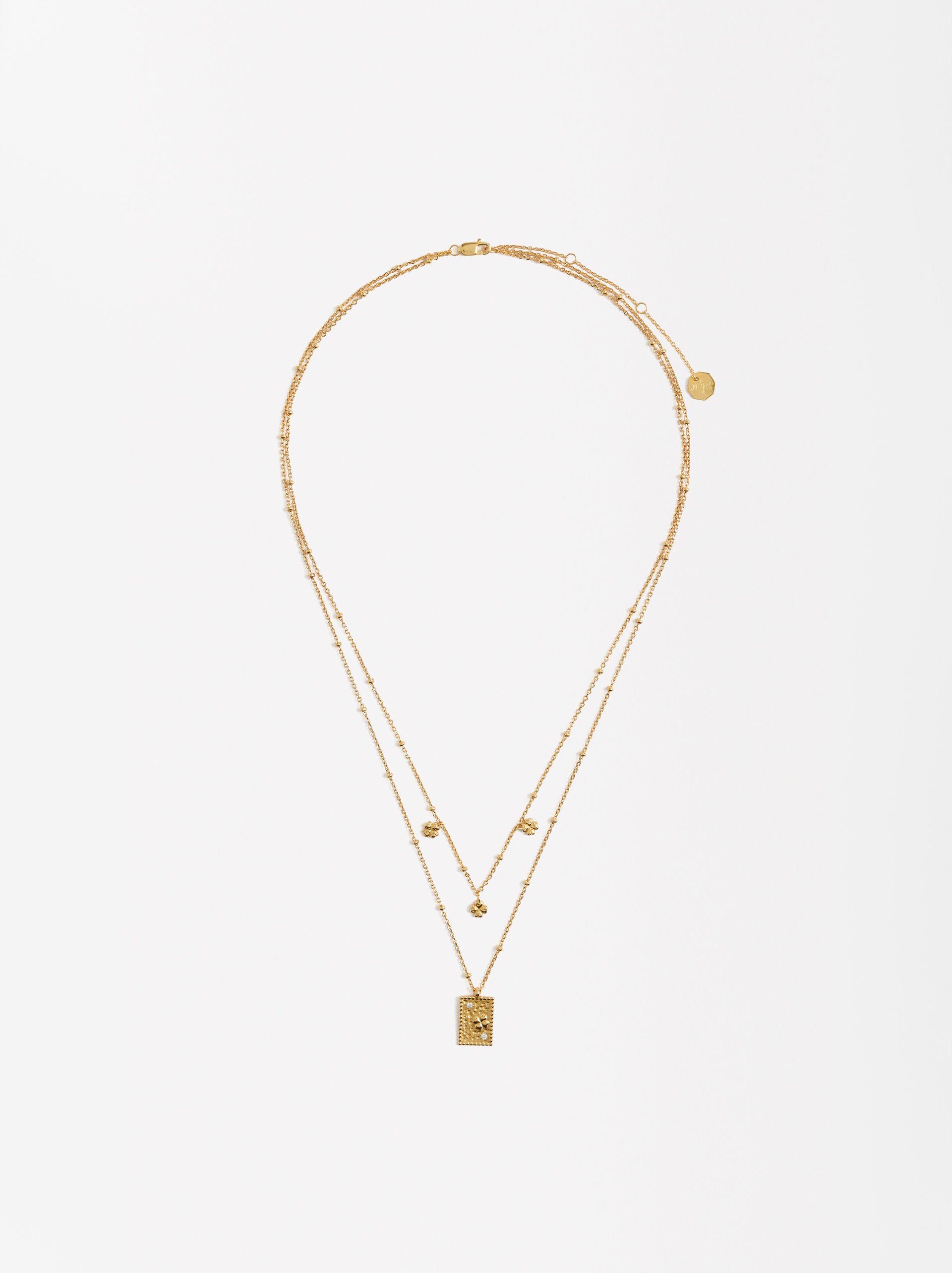 Double necklace with medal - 925 sterling silver image number 2.0
