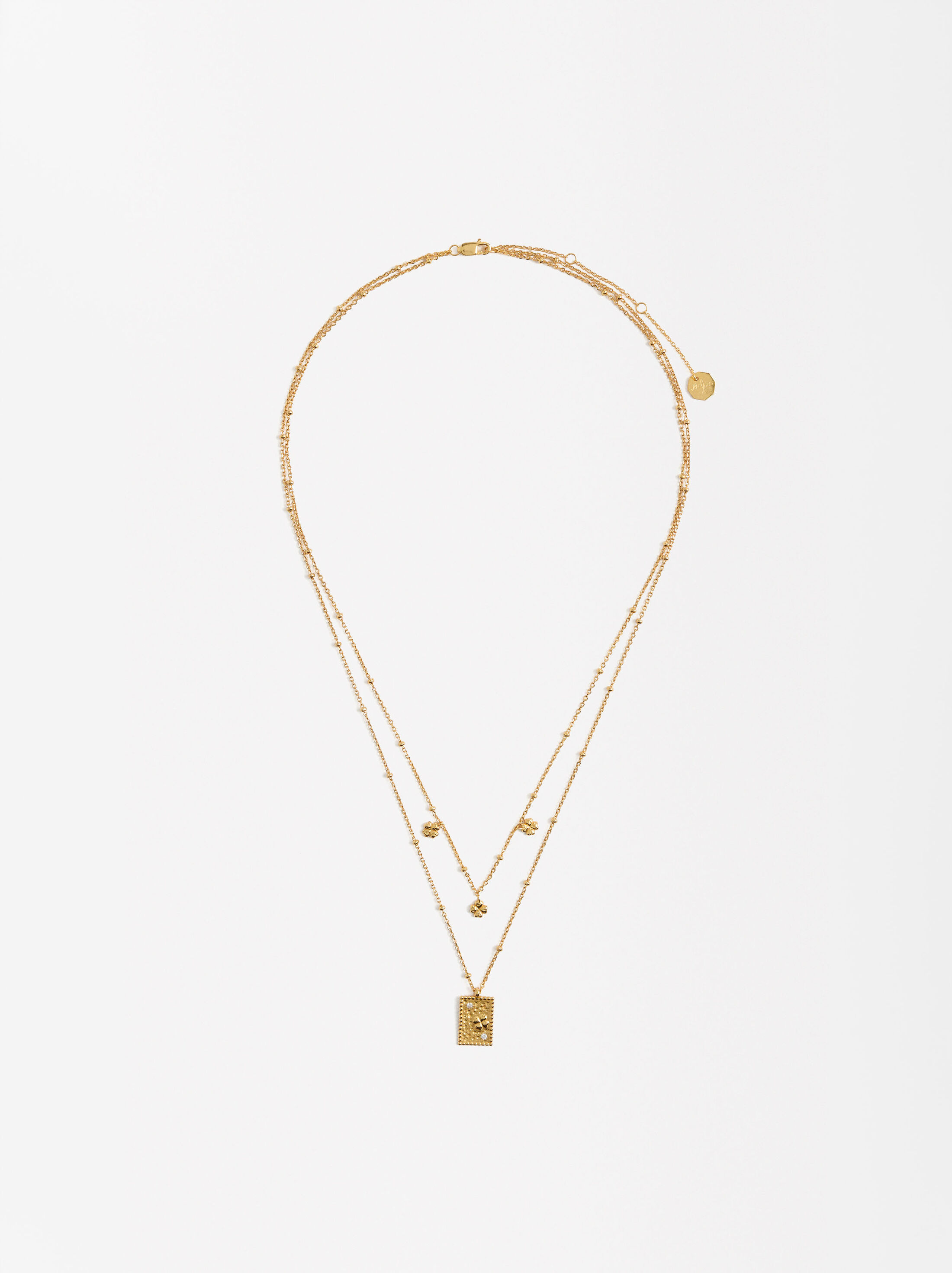 Double necklace with medal - 925 sterling silver image number 2.0