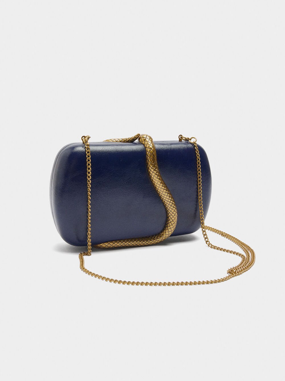 Snake print evening clutch