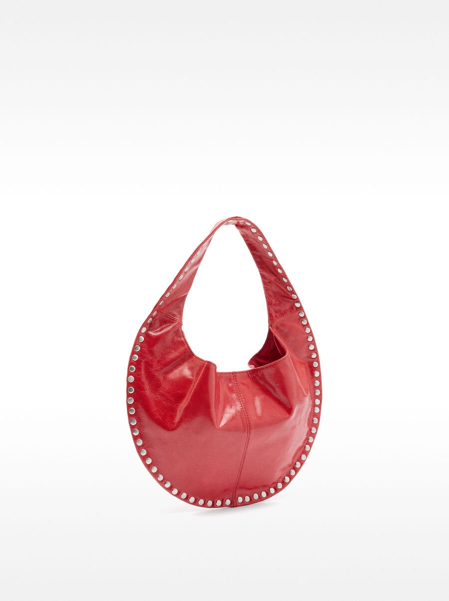 Leather hobo shoulder bag