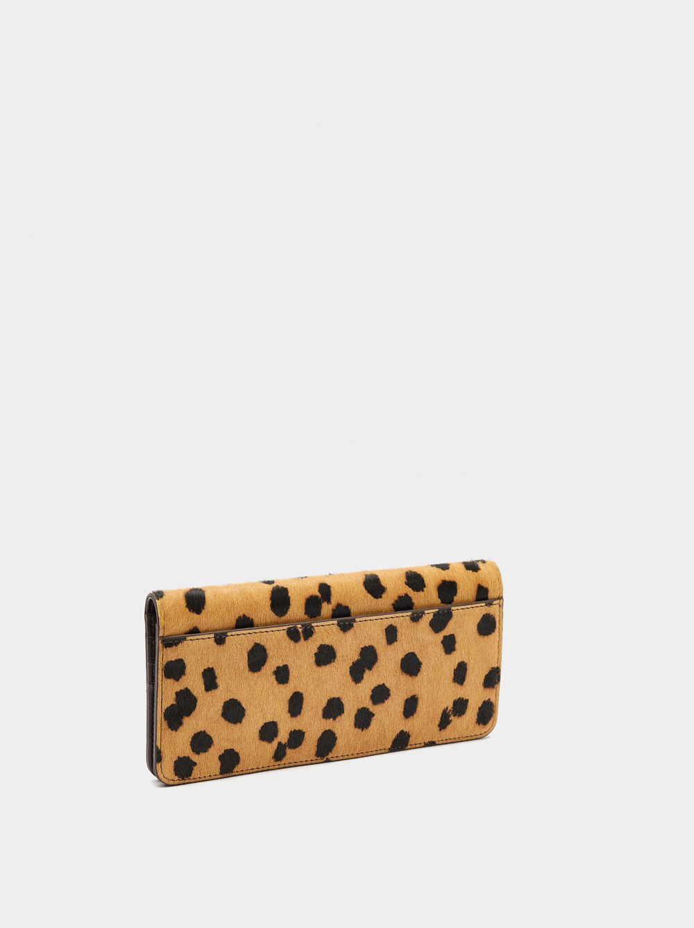 Animal printed leather wallet