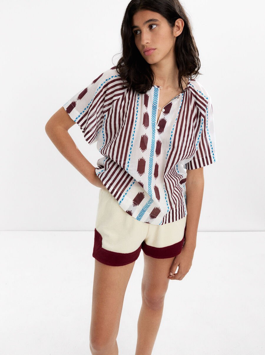 Bedruckte Bluse aus 100% Baumwolle