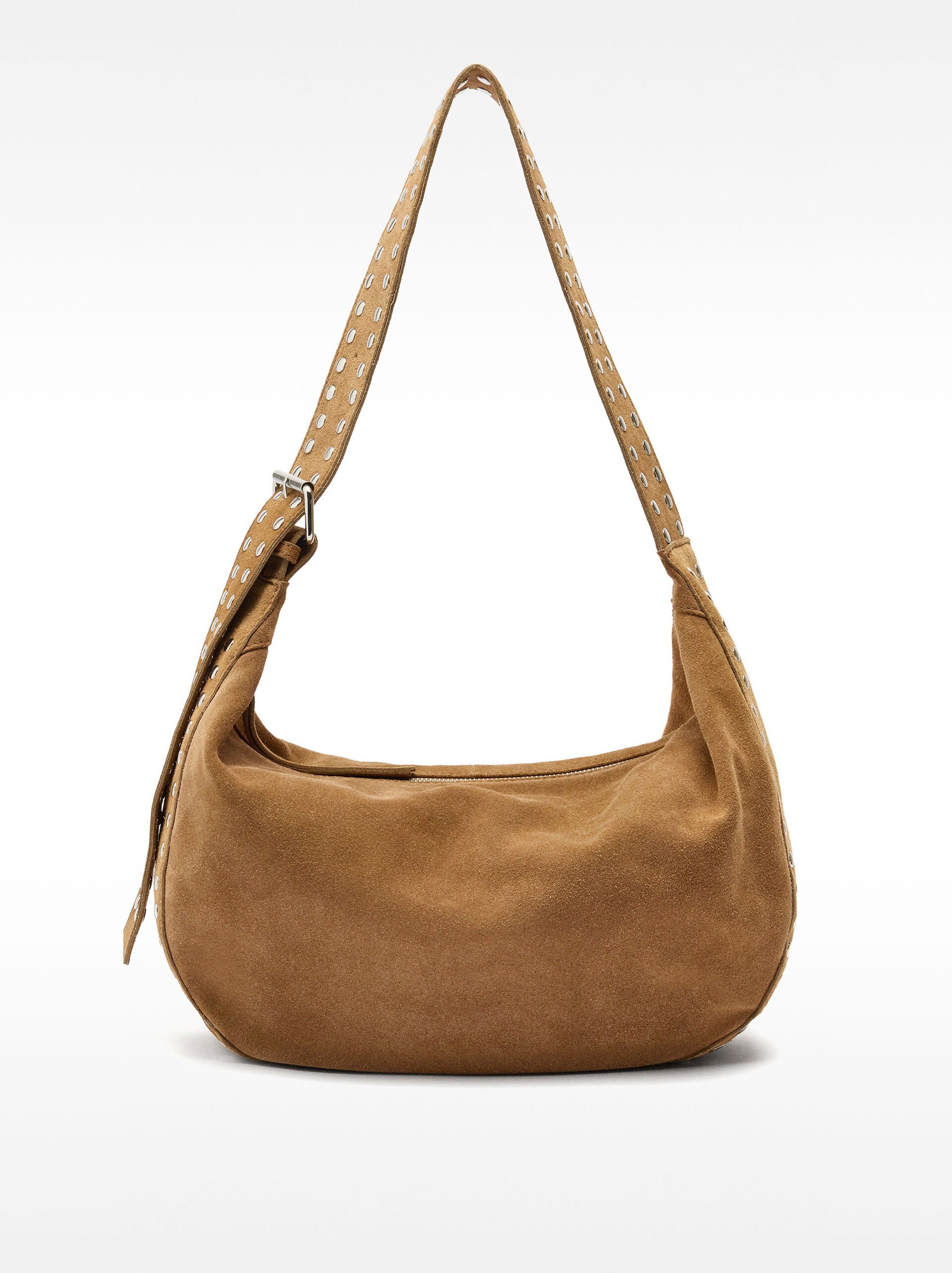 Leather shoulder bag with studs image number 2.0