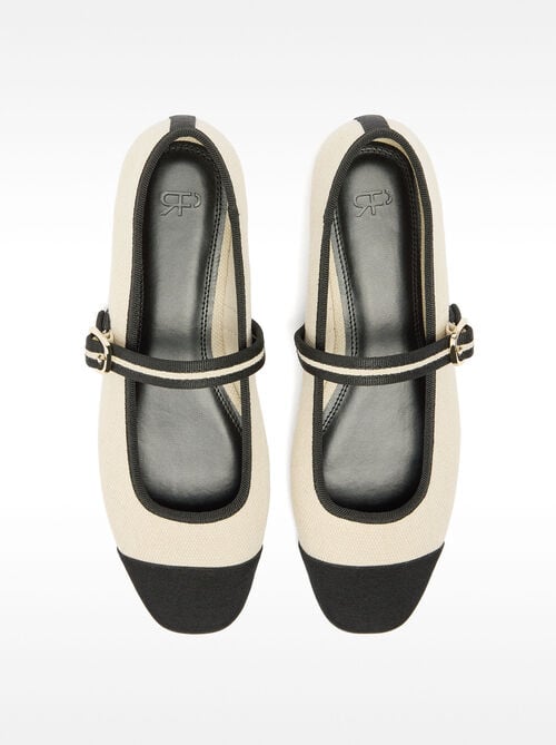 Ballet flats with bicolor fabric