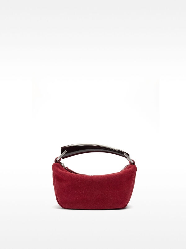 Suede leather handbag
