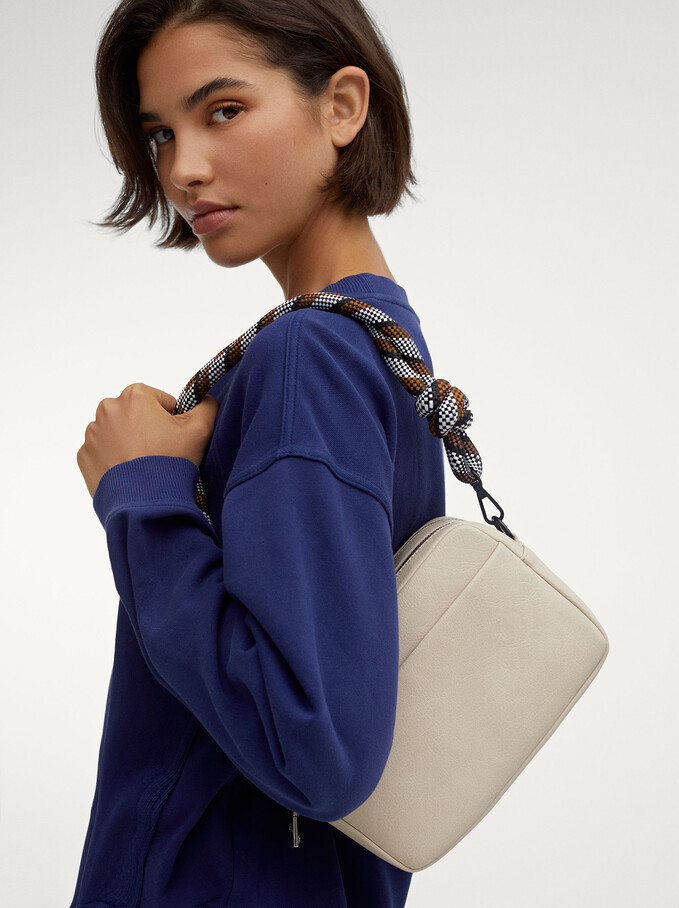 Shoulder Bag With Double Handle, Ecru, hi-res