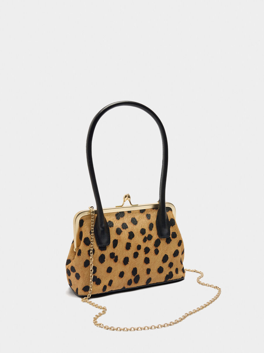 Party bag in animal printed leather