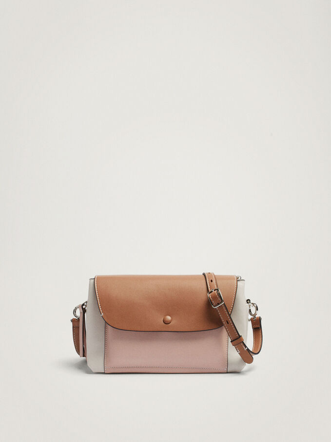 Crossbody Bag With Patchwork Detail, Pink, hi-res