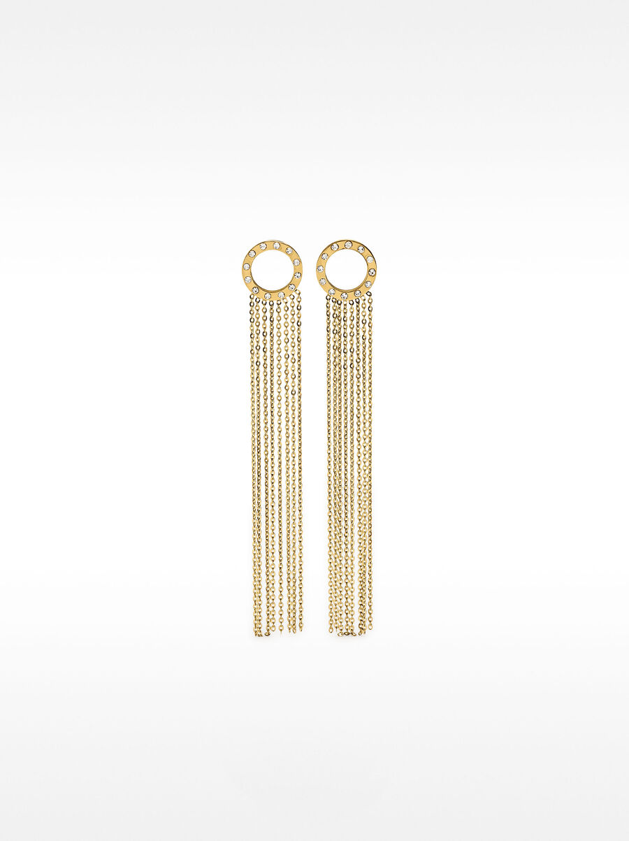 Long earrings with crystals – stainless steel