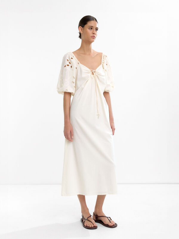 100% Cotton Embroidered Cutwork Dress