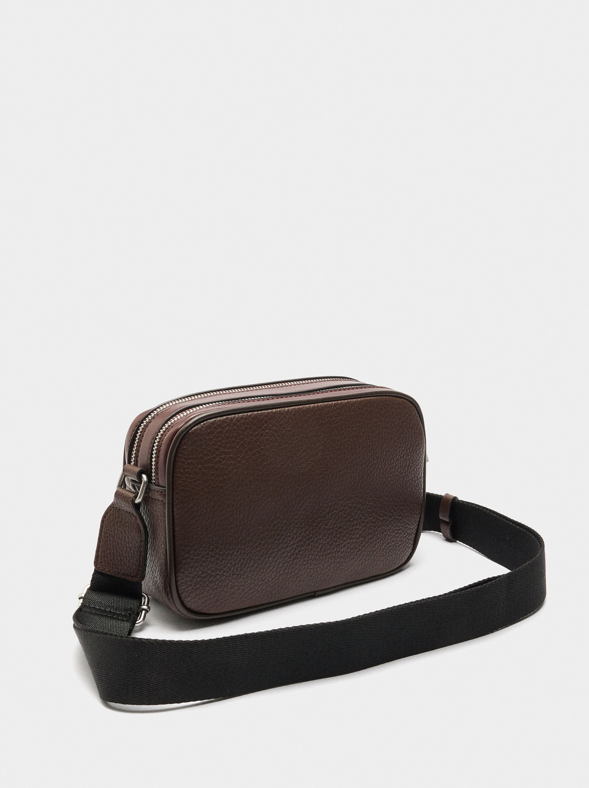 Crossbody bag with leather details image number 3.0