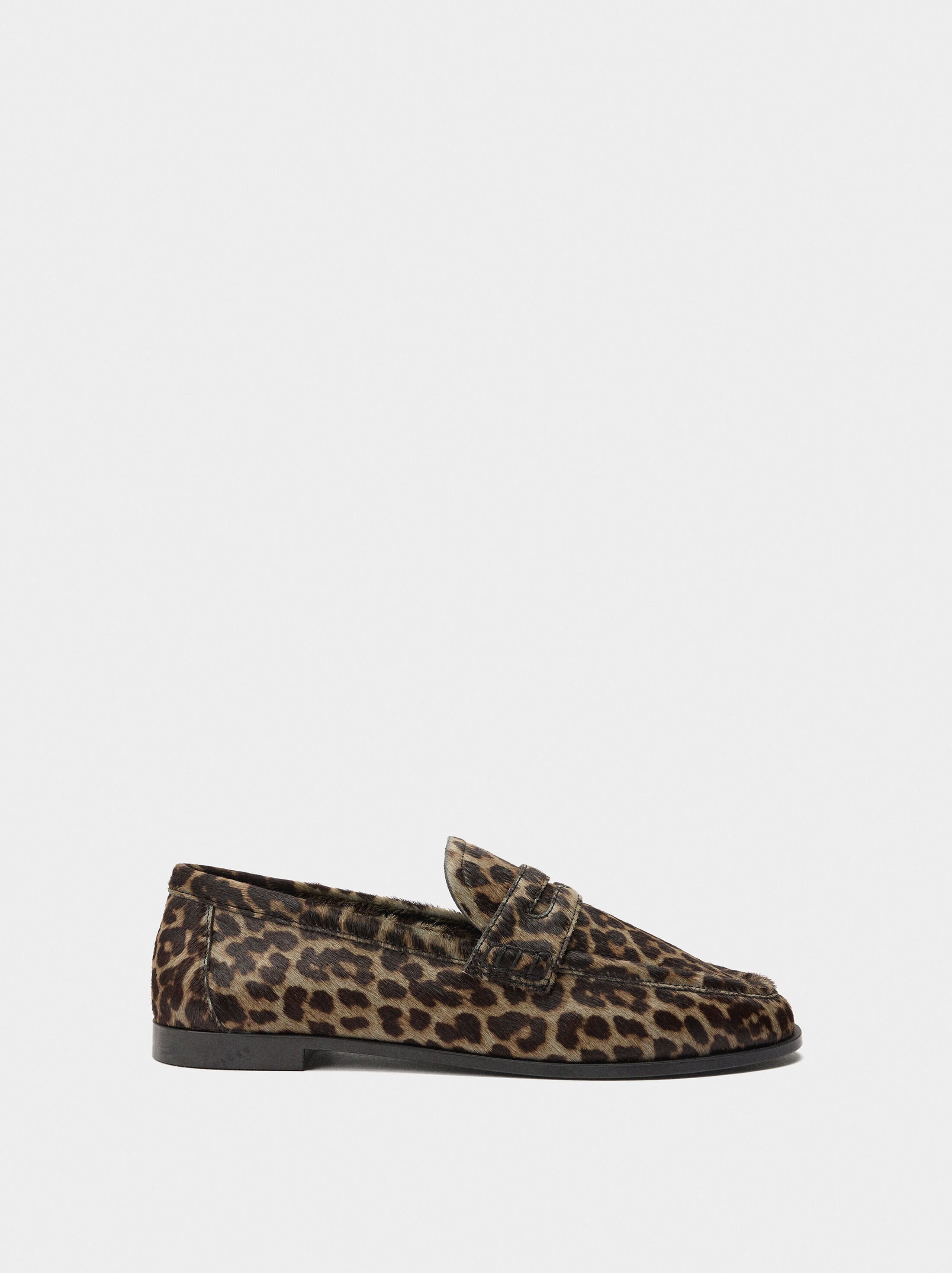 Animal print leather moccasins image number 2.0