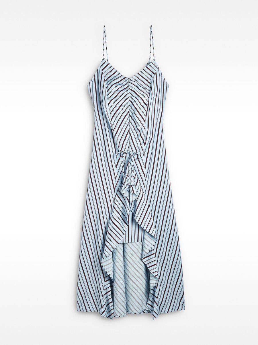 Midi dress with stripes and straps