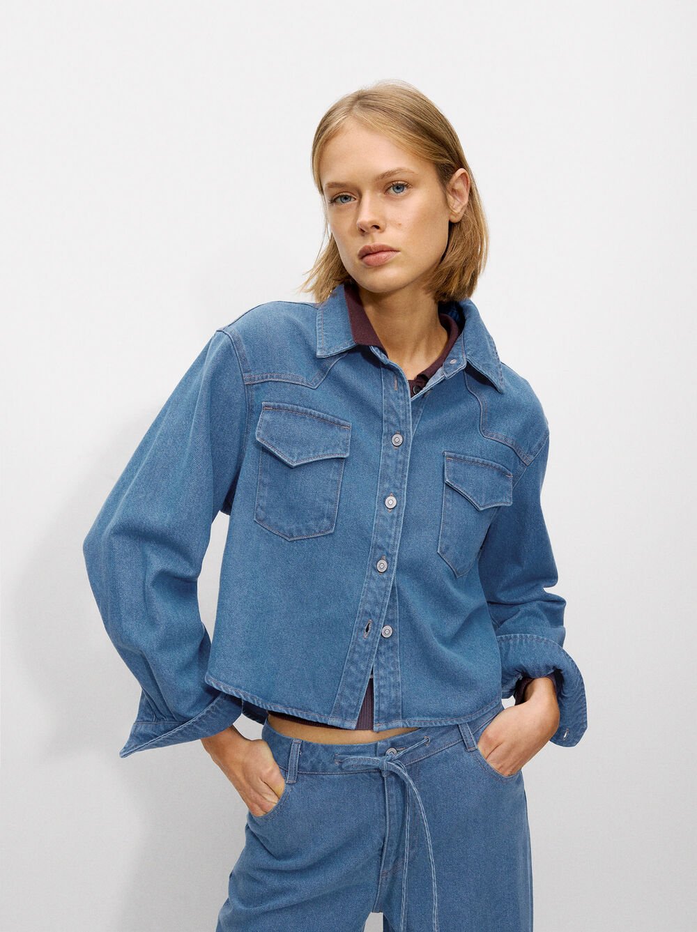 Camisa de denimm de màniga llarga
