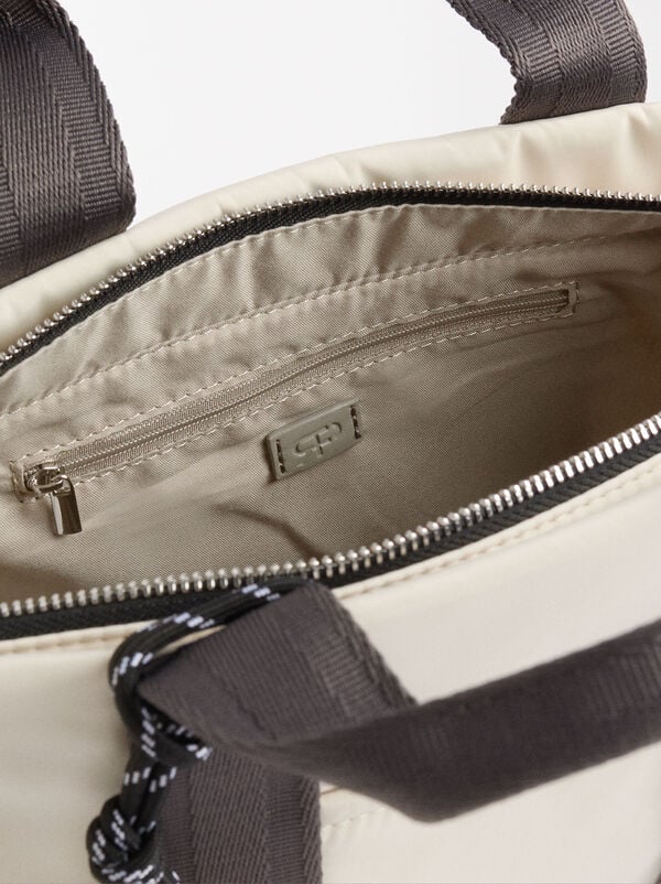 Nylon tote bag with pendant