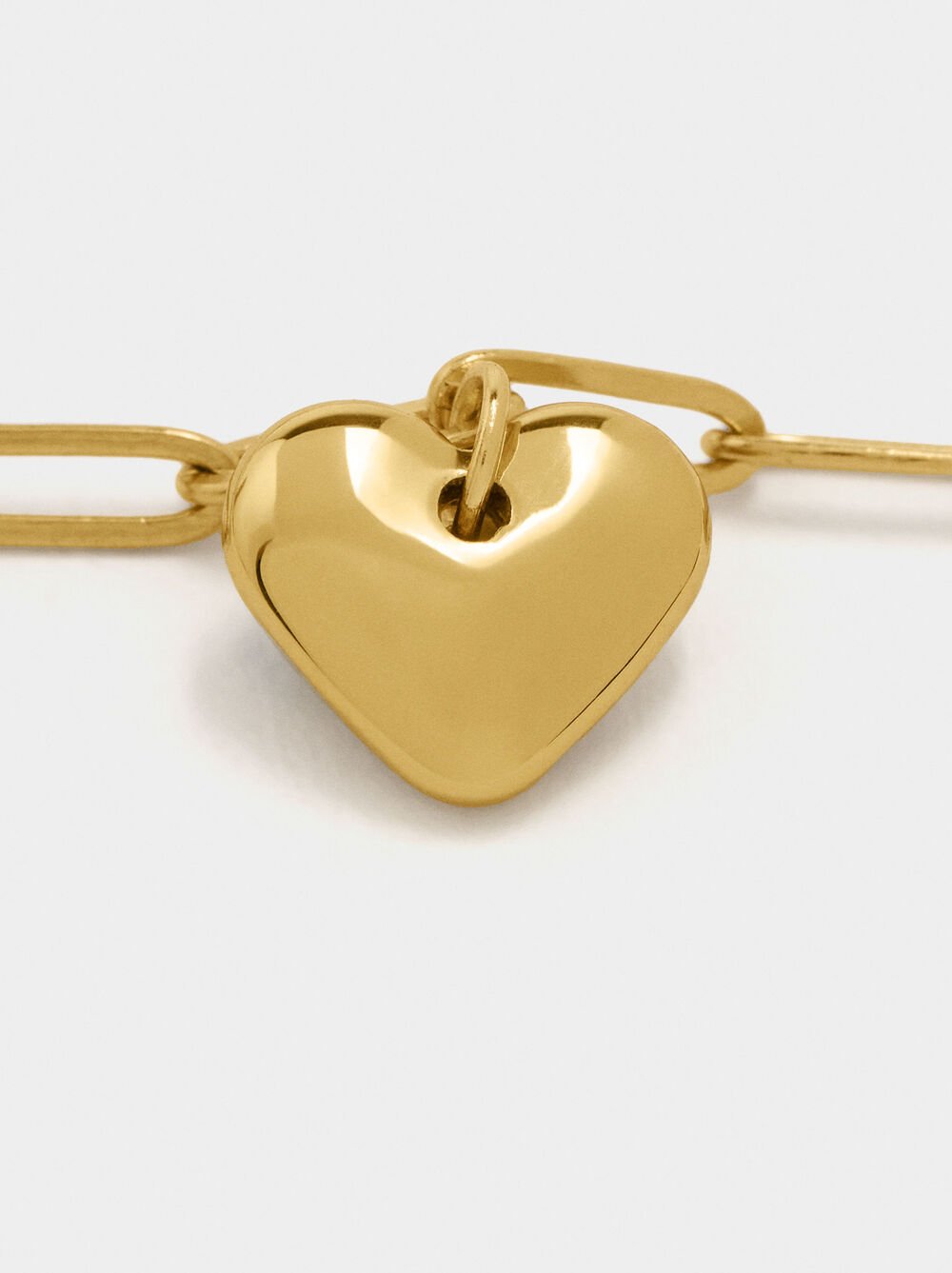 Bracelet of links with heart - stainless steel