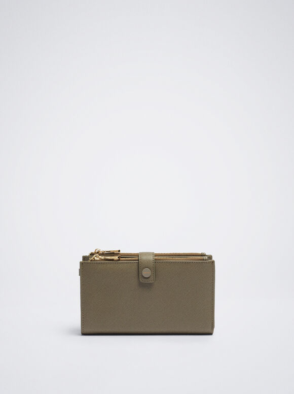 Wallet With Cell Phone Pocket, Khaki, hi-res
