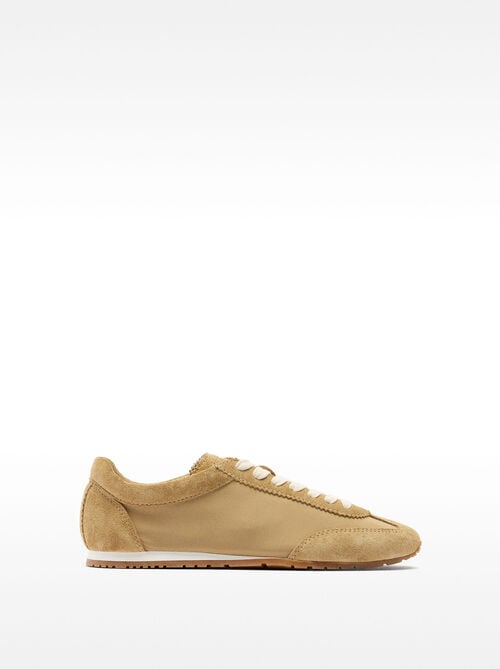 Combined leather sneakers