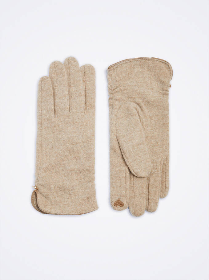 Wełniane Rękawiczki, Bezowy, hi-res