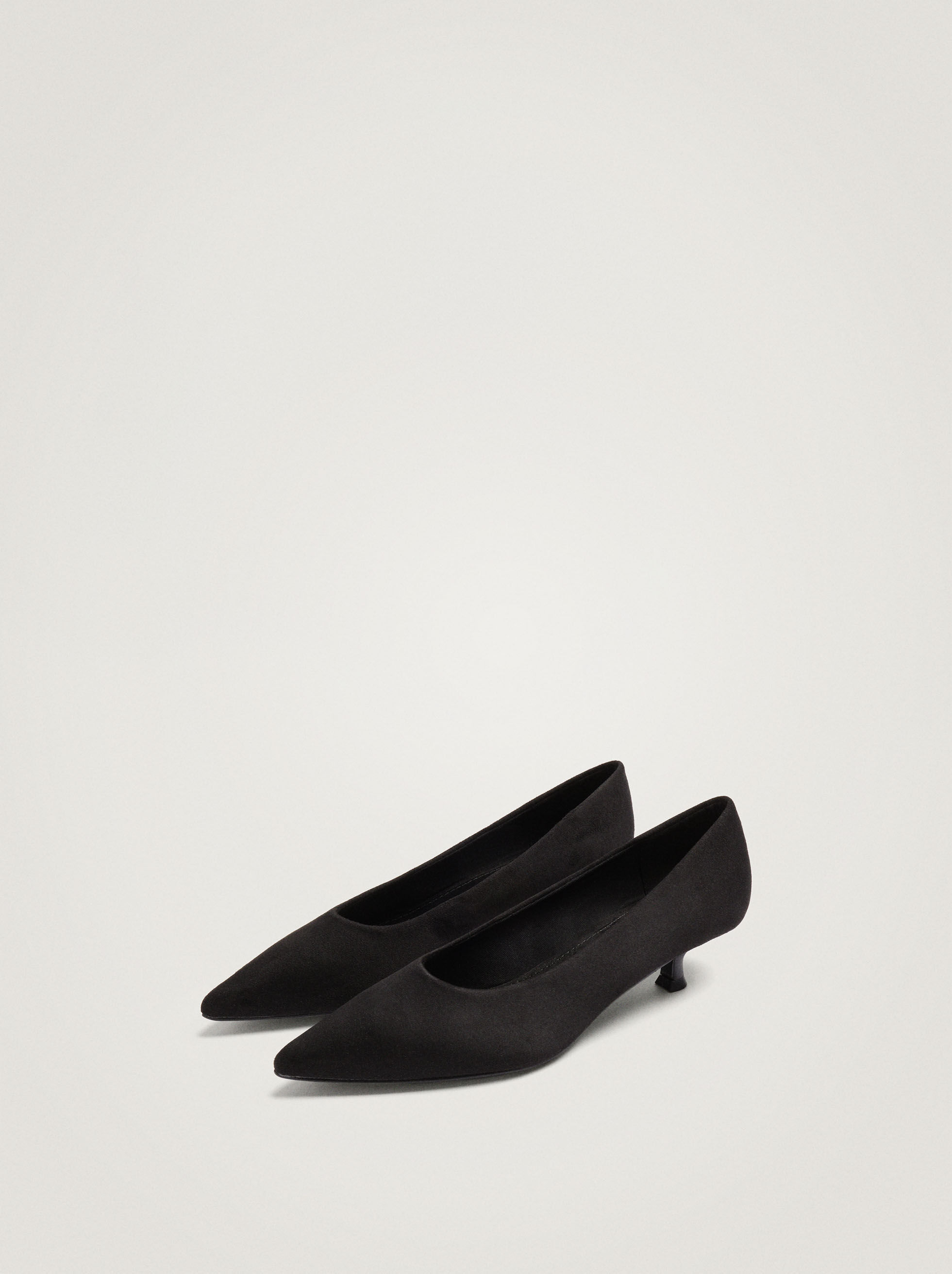 suede black kitten heels