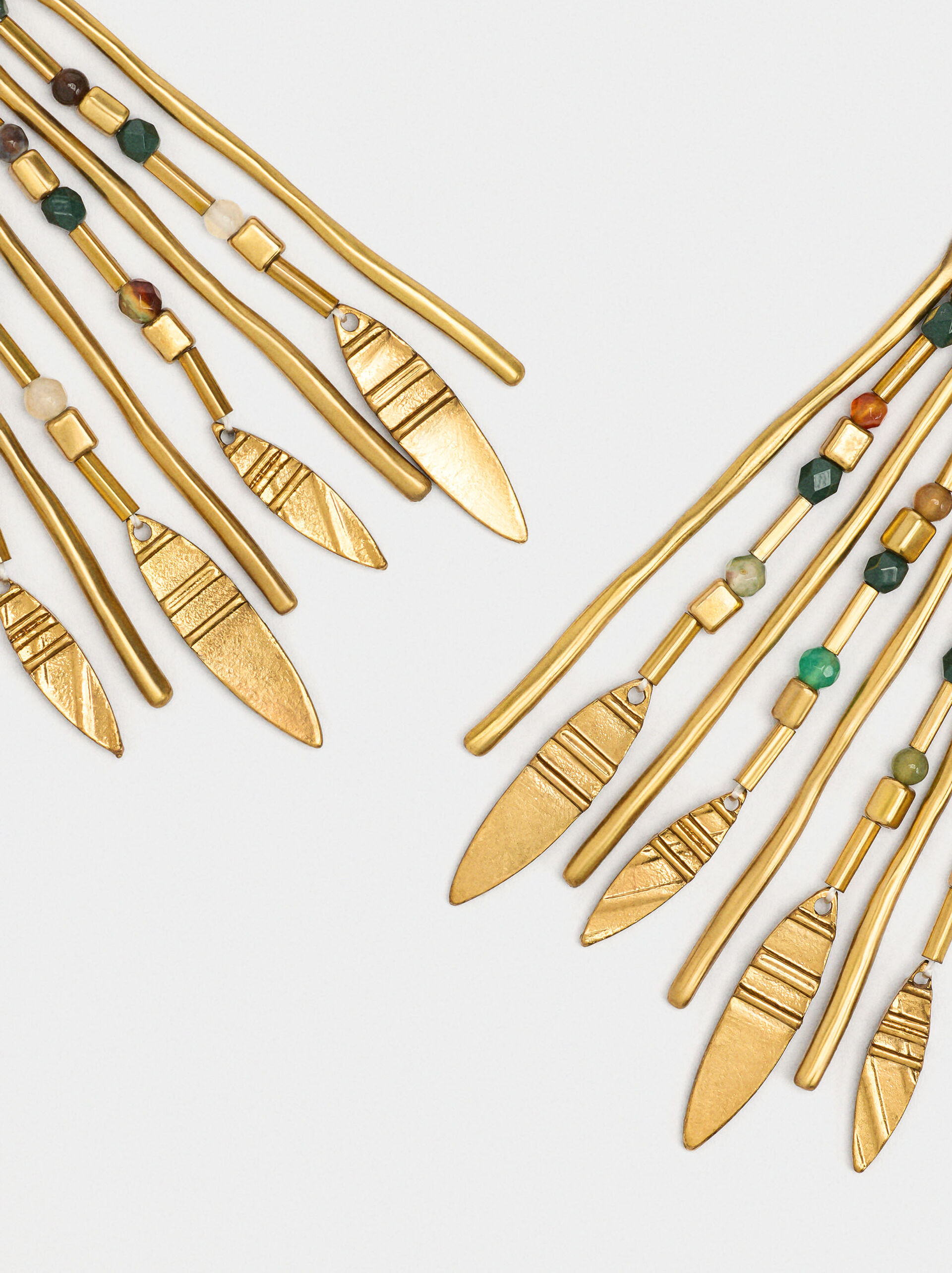 Earrings ear jacket with bars and stones image number 2.0