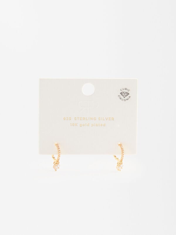 Short hoops with zirconias - 925 sterling silver
