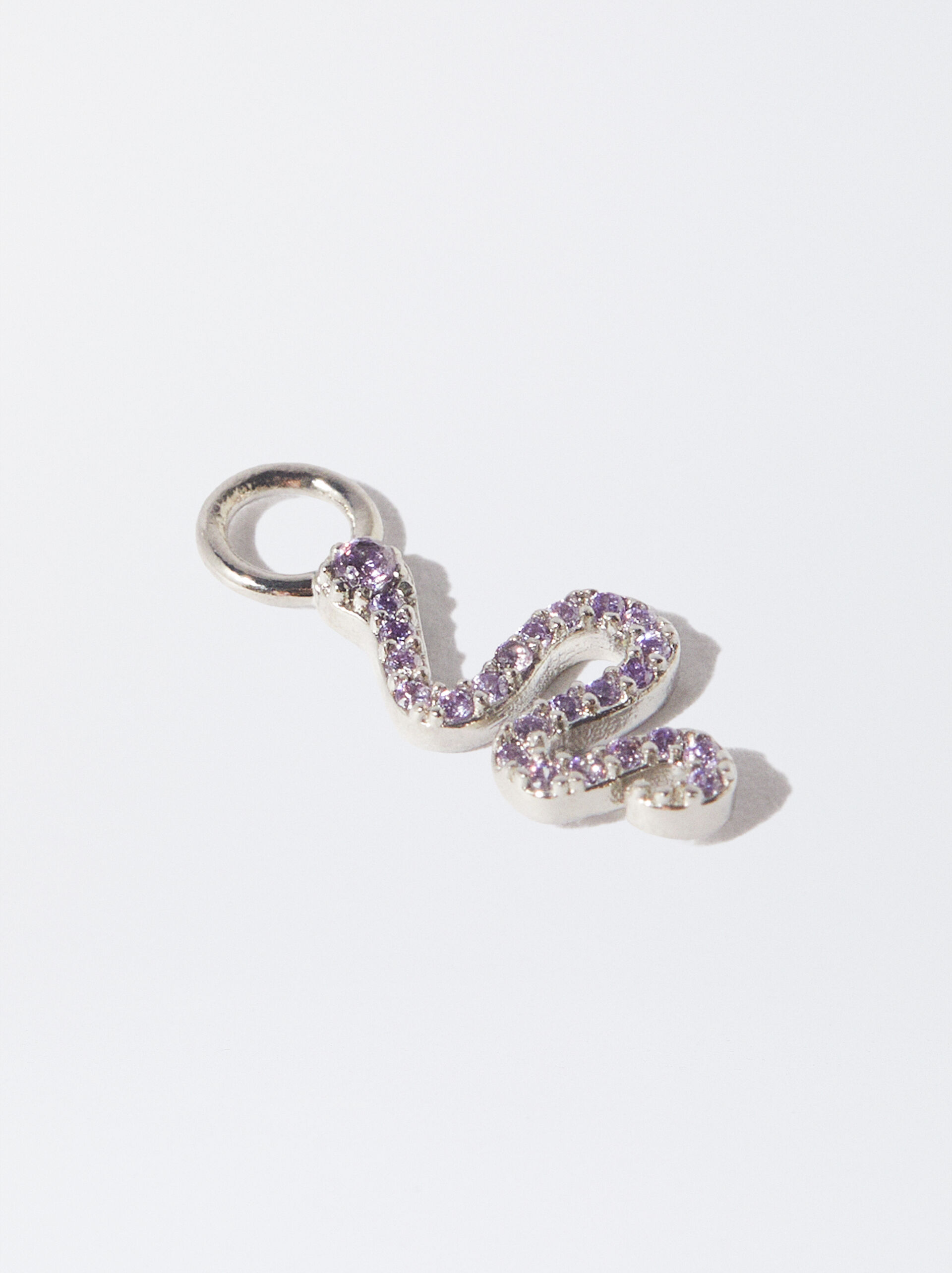 925 Silver Zirconia Snake Charm image number 1.0