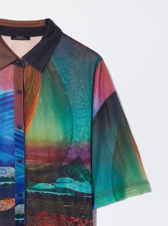 Camisa Estampada, Multicor, hi-res