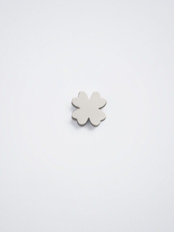 Online Exclusive - Stainless Steel Charm With Shamrock, Silver, hi-res