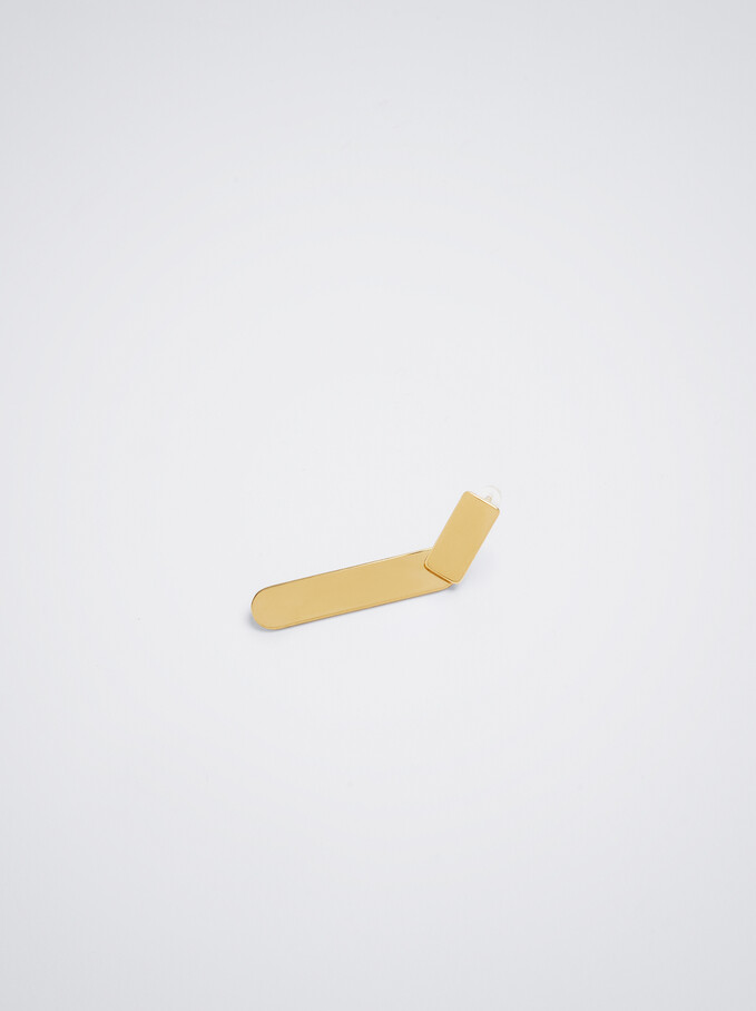 Golden Stainless Steel Earrings, Golden, hi-res