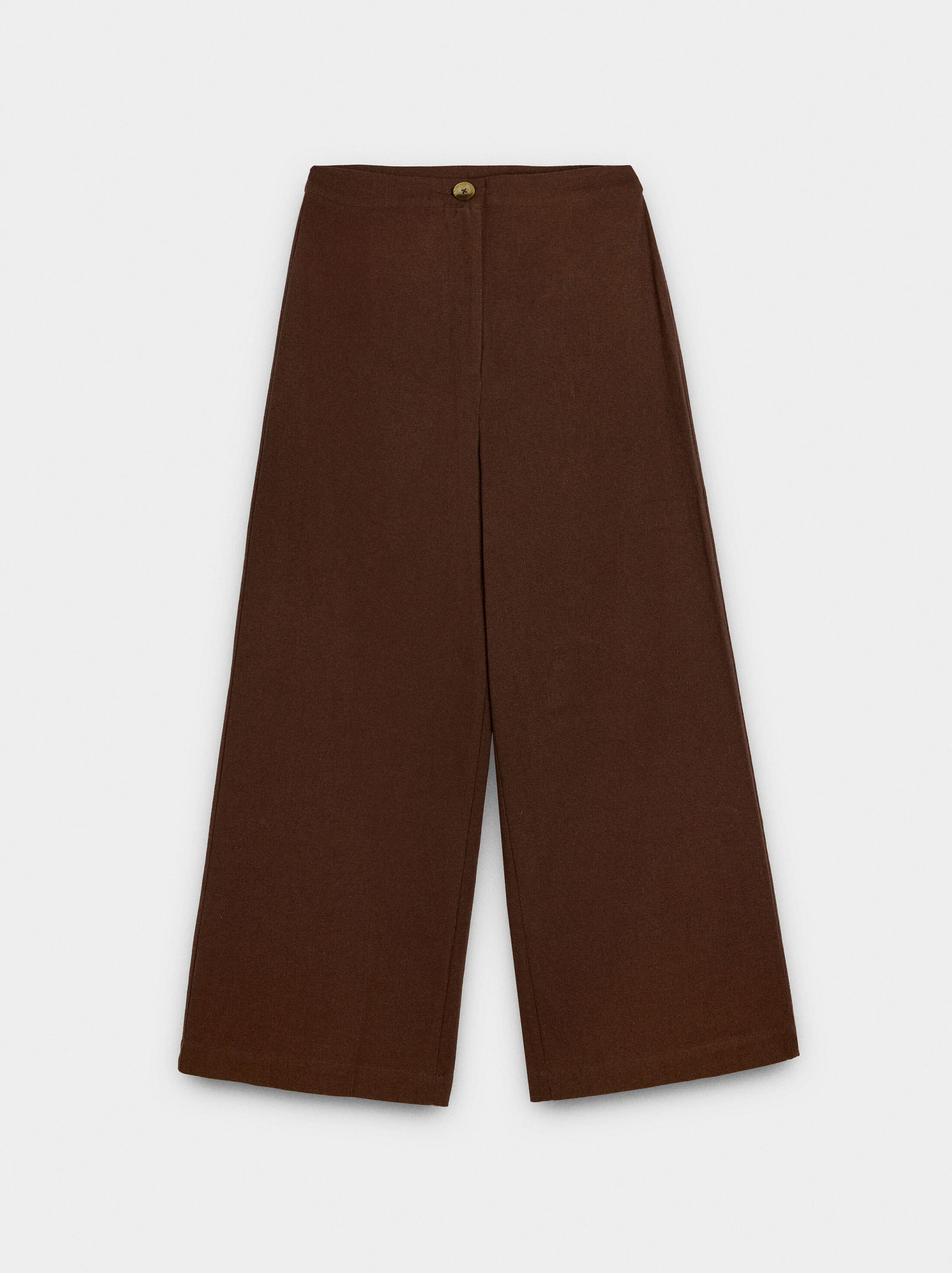 Trousers with embroidery 100% cotton  image number 4.0
