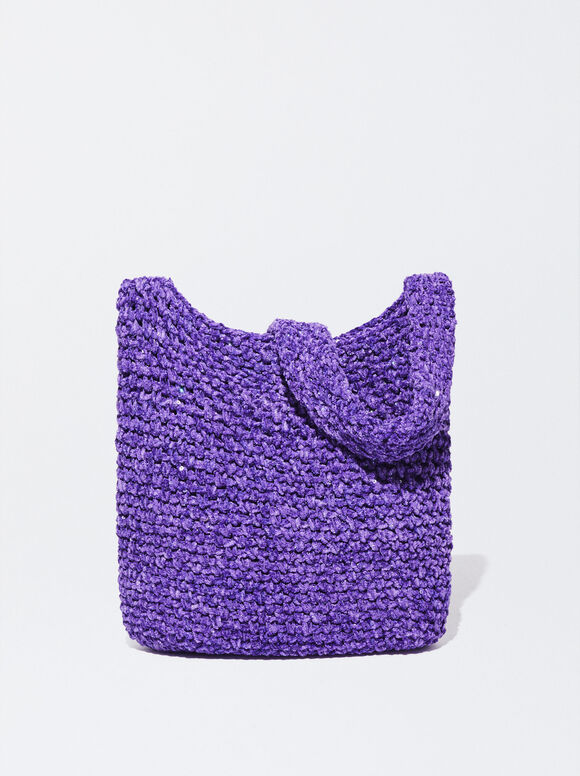 Interlaced Shoulder Bag, Purple, hi-res