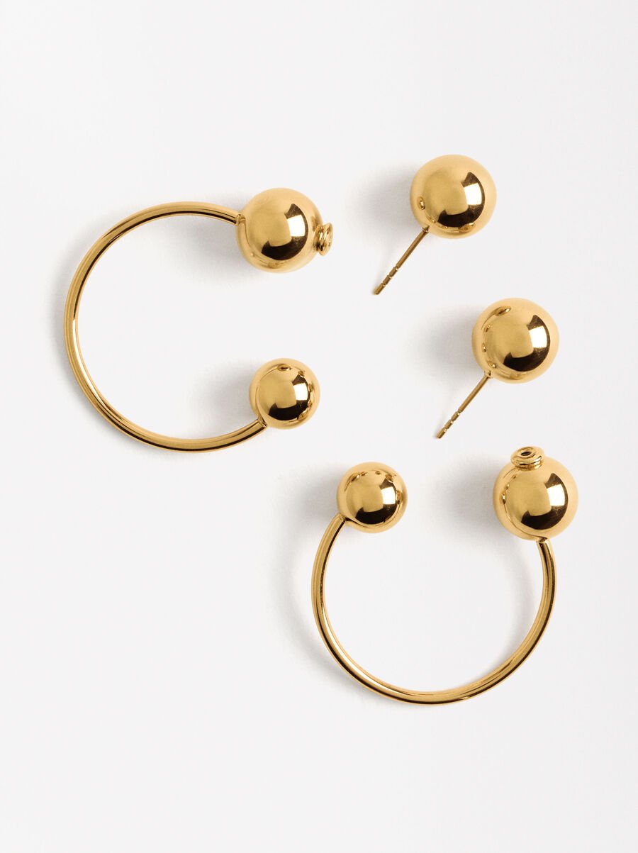 Earrings with spheres - stainless steel