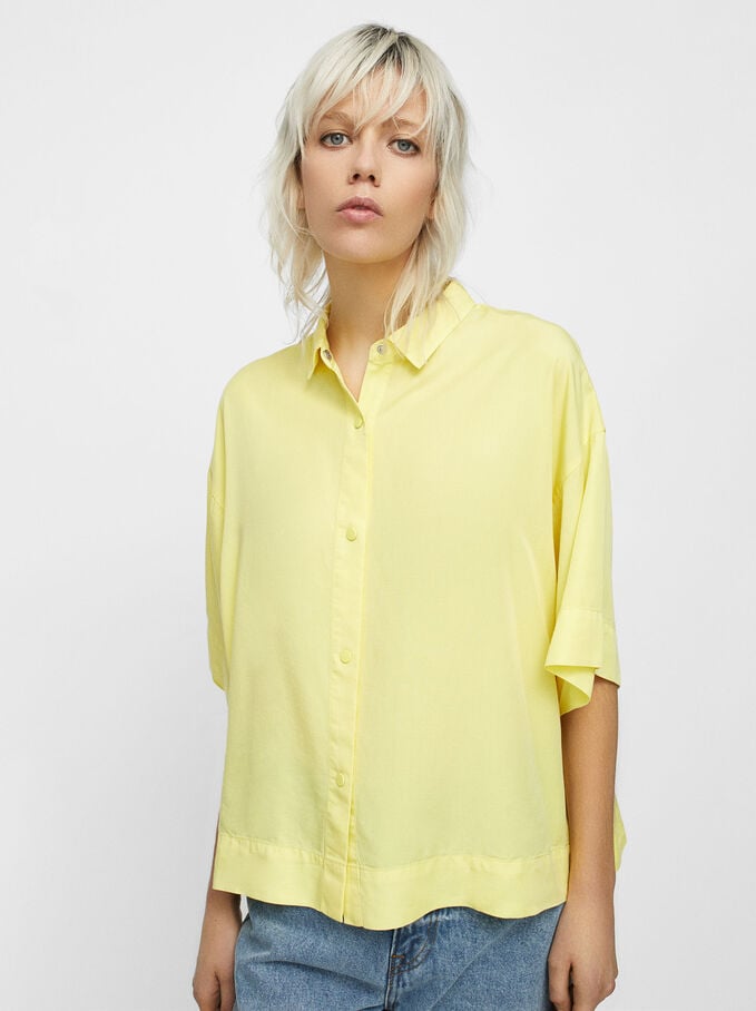100% Lyocell Shirt, Yellow, hi-res