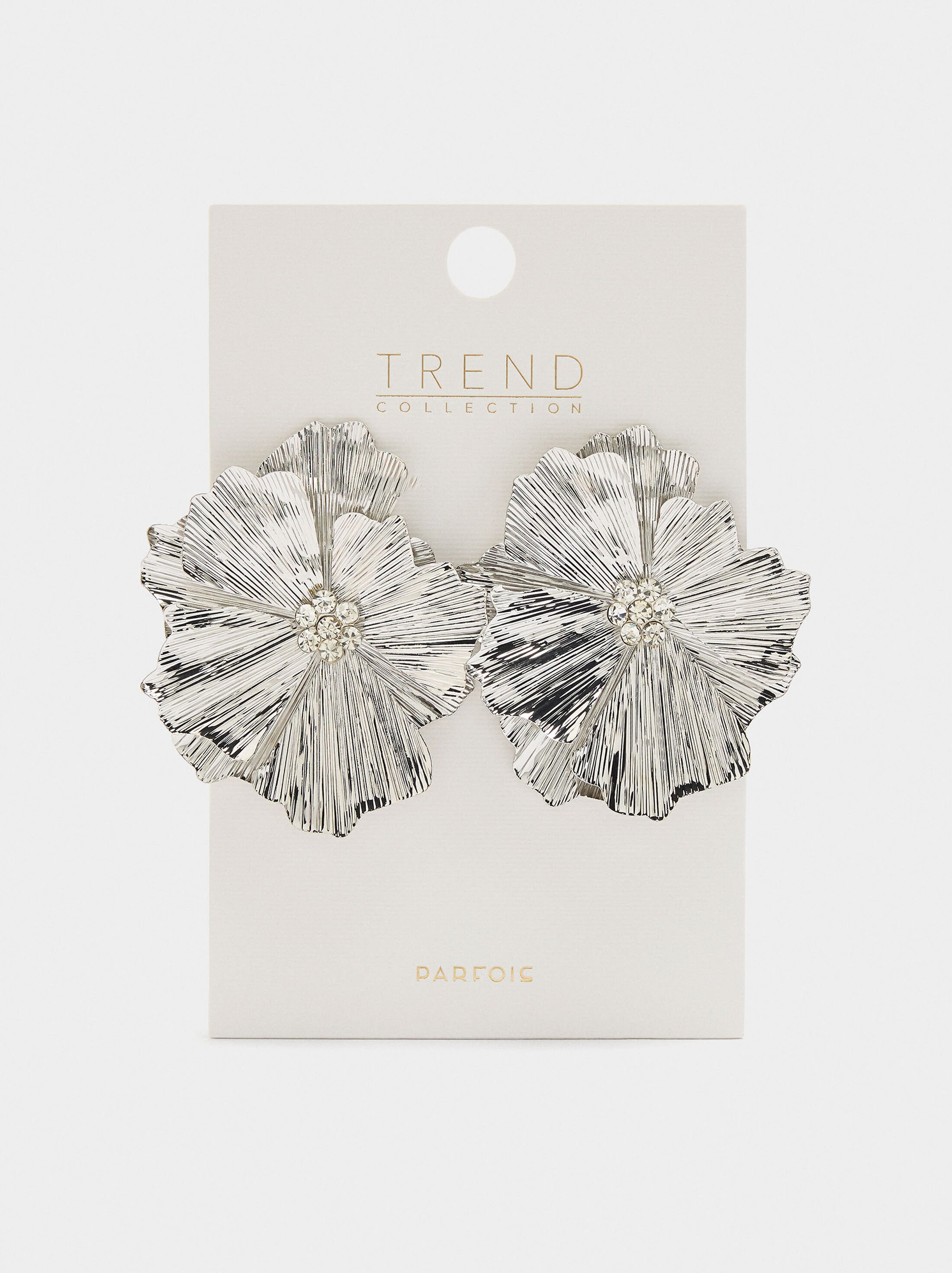 Maxi double flower earrings with enamel image number 4.0