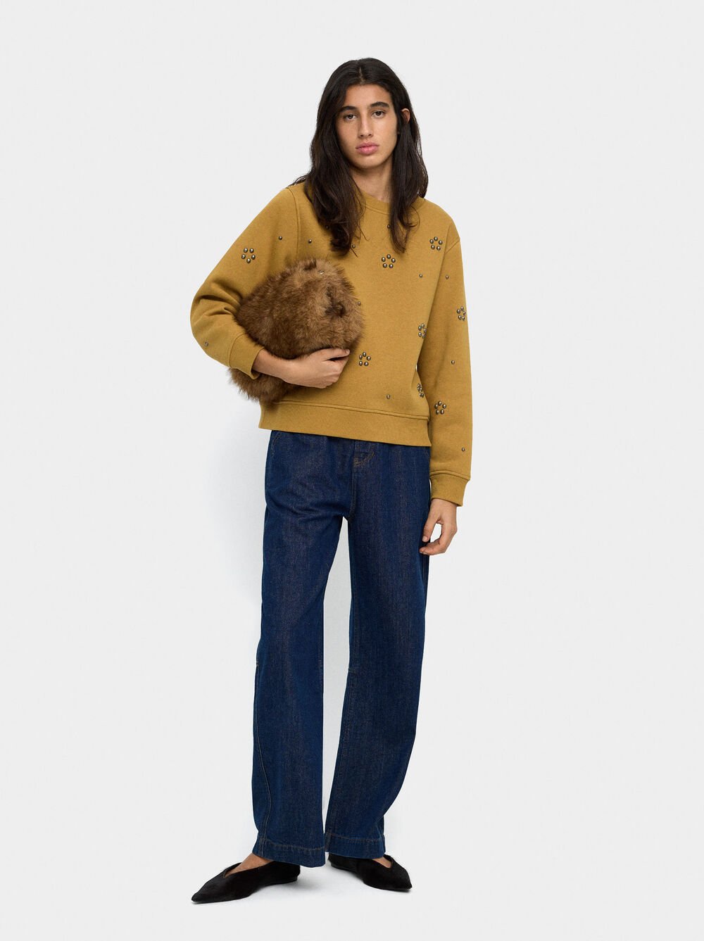 Cotton sweatshirt with applications