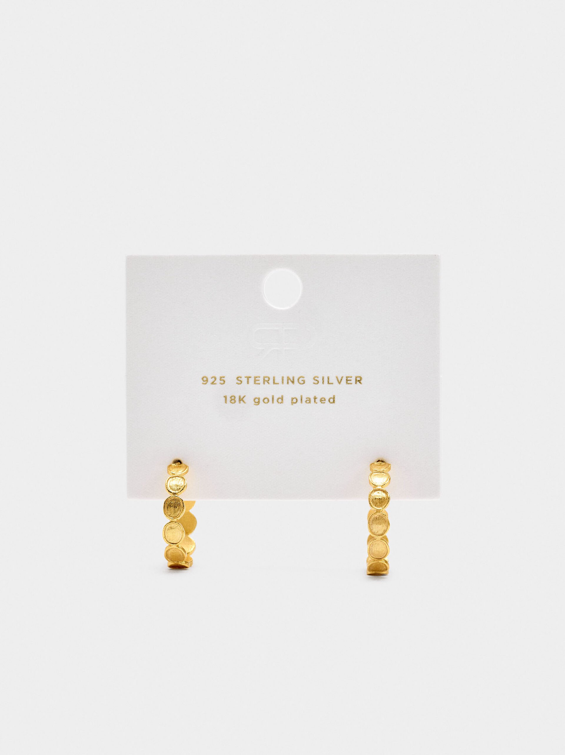 Hoop earrings with circles - 925 sterling silver image number 3.0