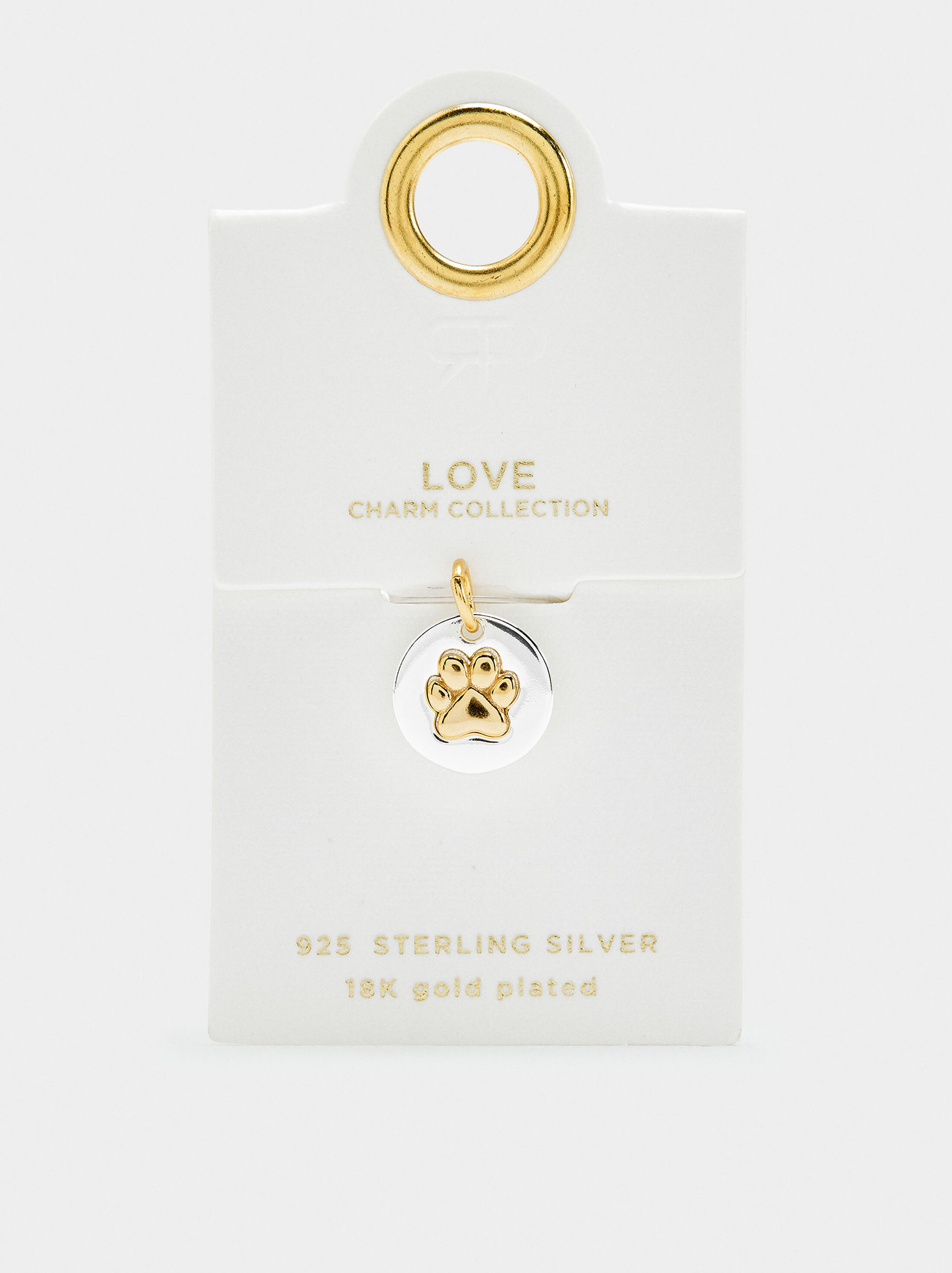 Bicolor animal paw charm - 925 sterling silver image number 4.0