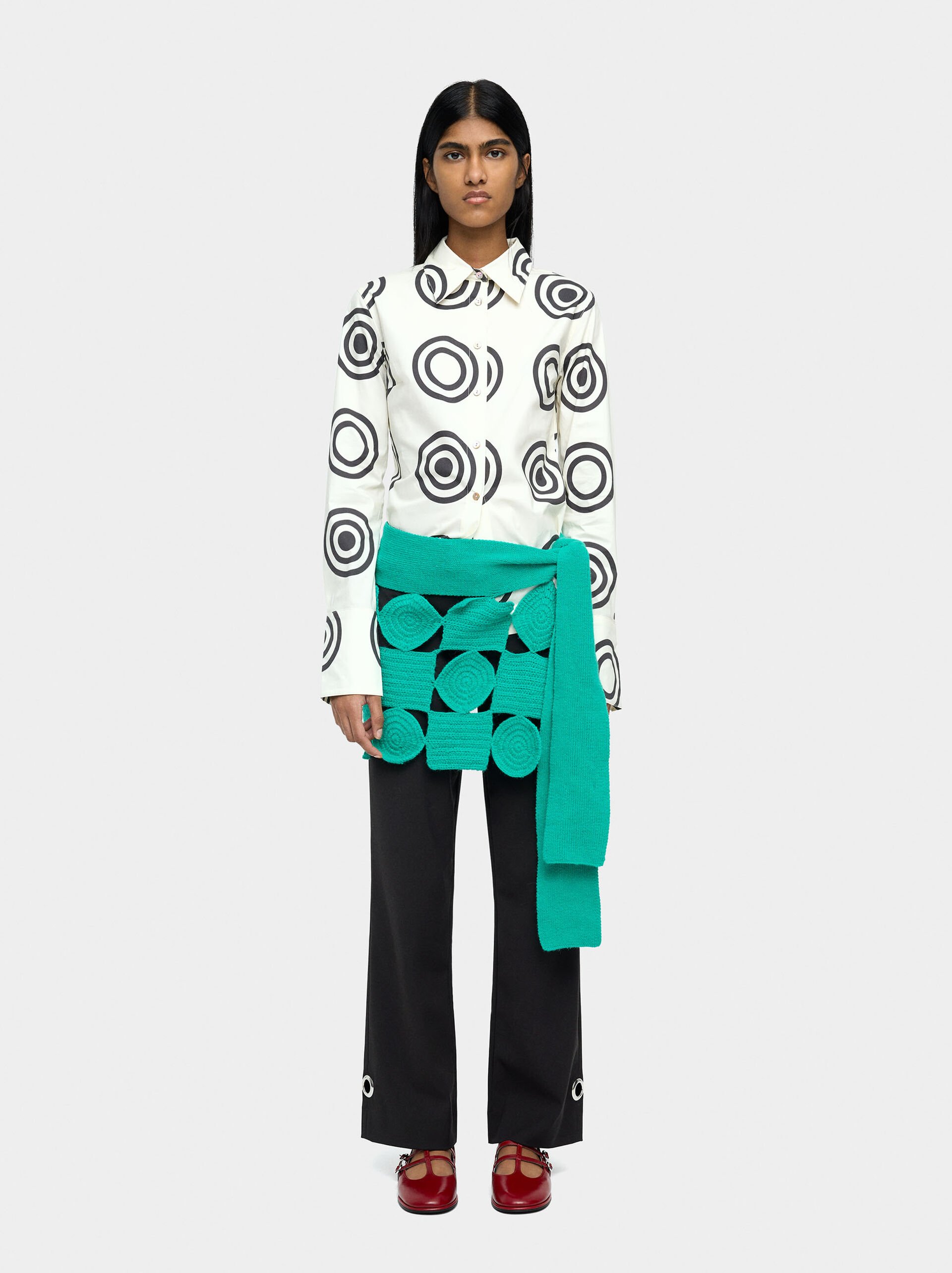 Cotton shirt with circles image number 0.0