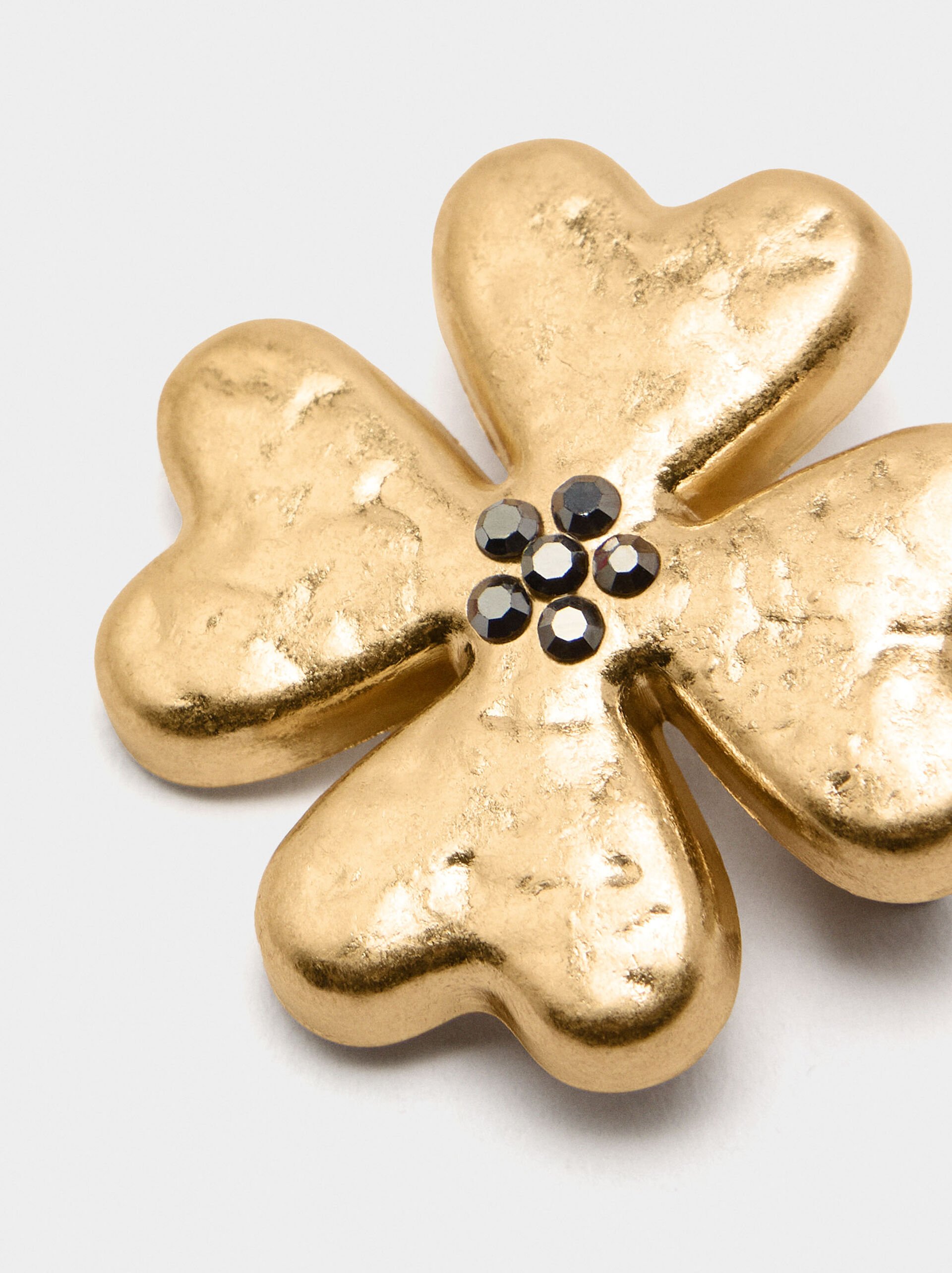 Flower pin brooch with crystals image number 1.0