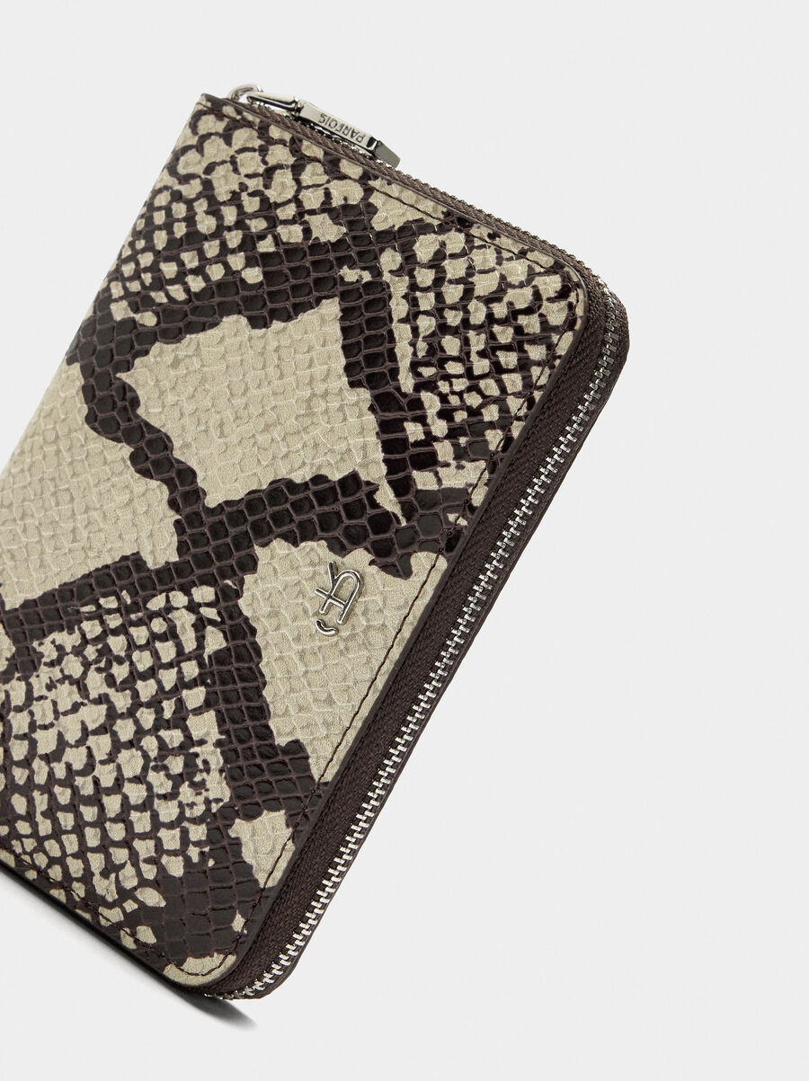 Cartera estampada animal con cremallera S