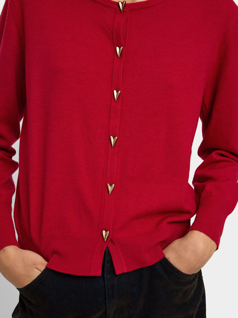 Cárdigan de punto botones corazones