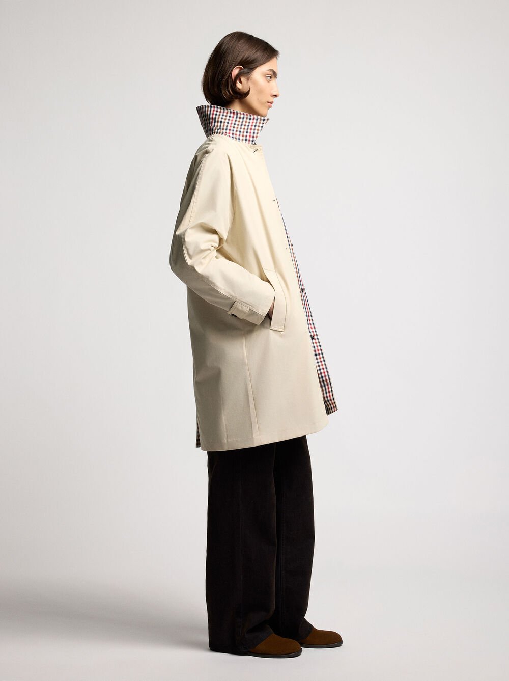 Trench midi estampado interior