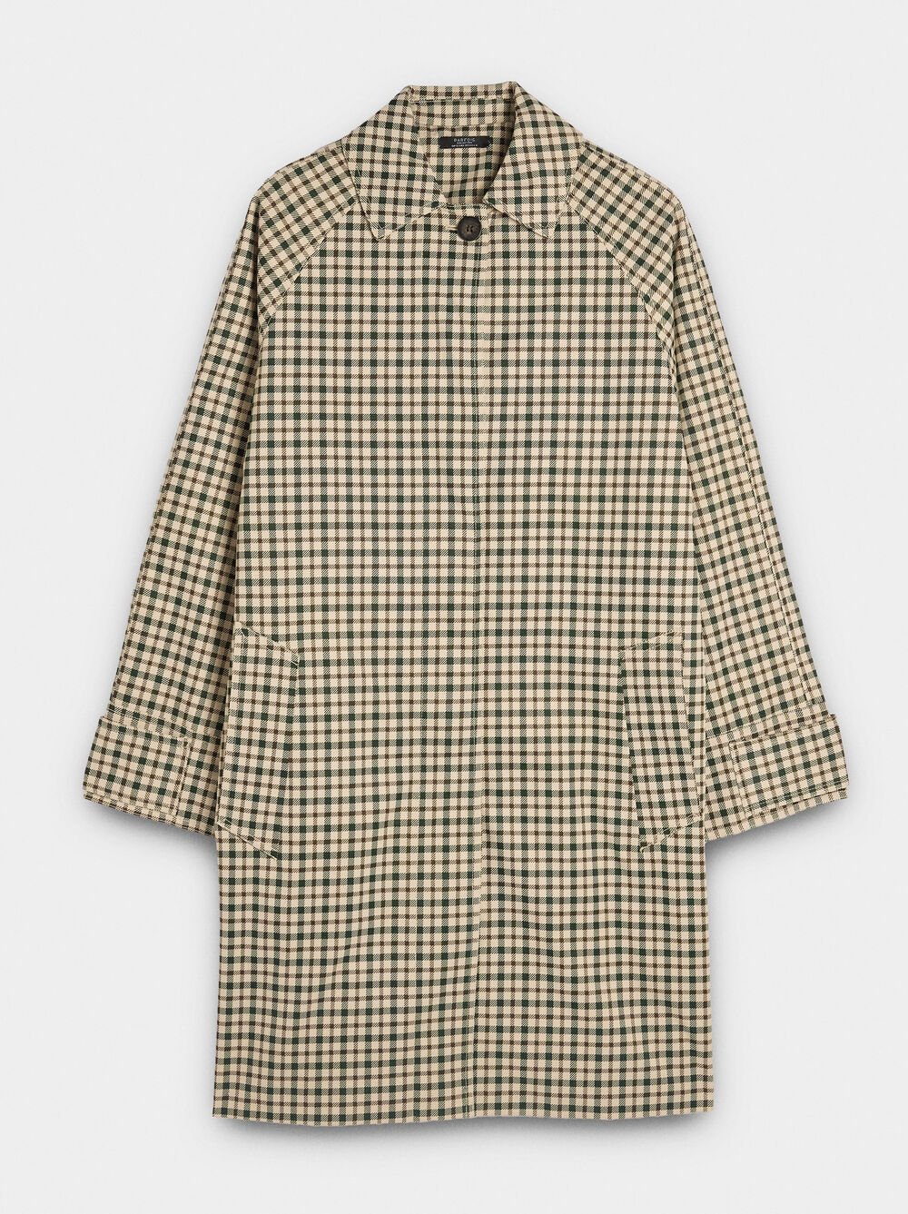 Parka with printed check pattern