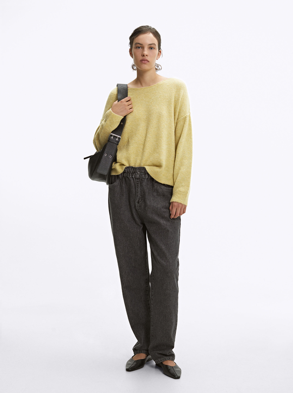 Knit Sweater With Wool, Yellow, hi-res