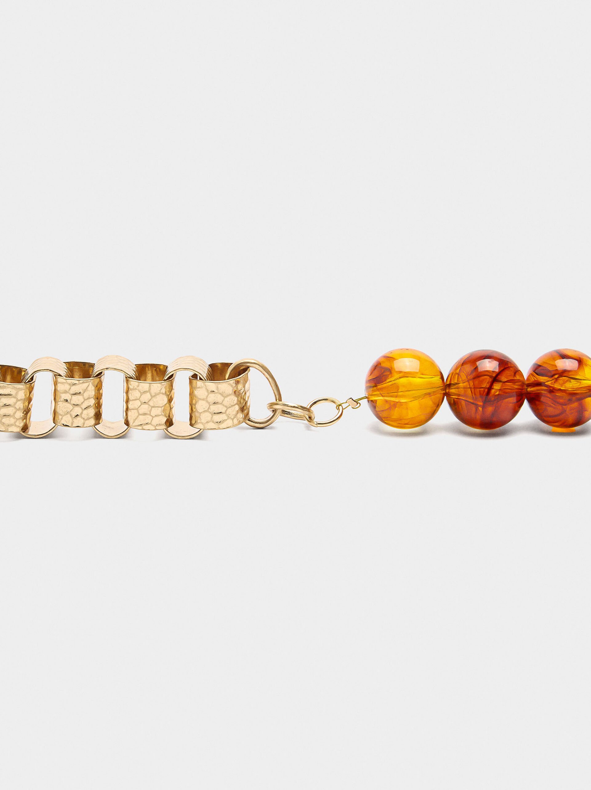 Long teardrop earrings with tortoiseshell effect image number 1.0