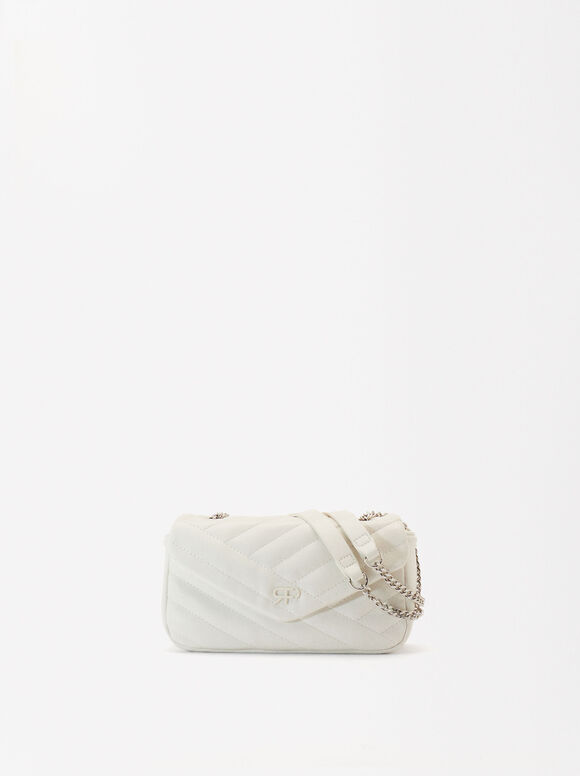 Quilted Shoulder Bag, White, hi-res