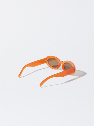 Oval Sunglasses, Orange, hi-res