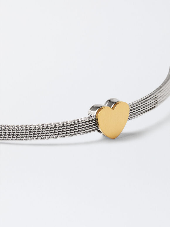 Stainless Steel Heart Bracelet, Multicolor, hi-res